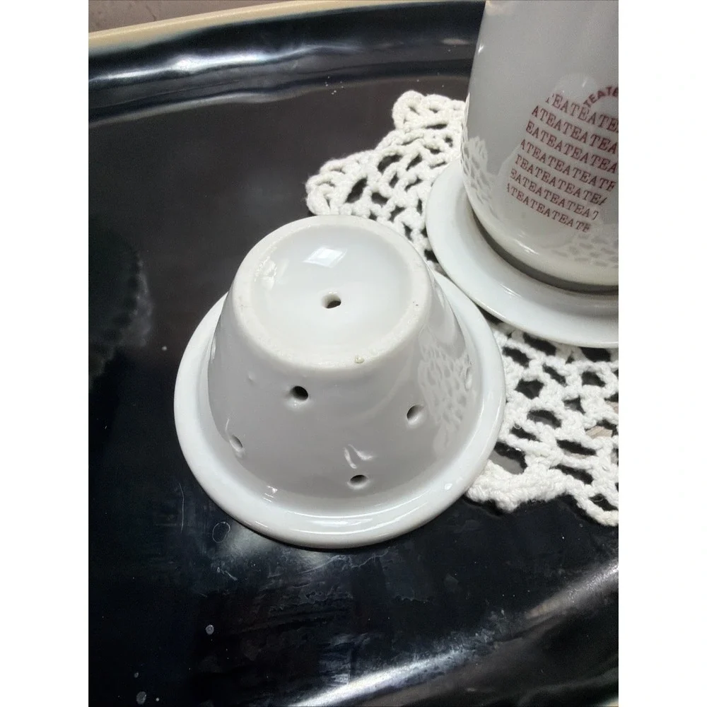 The Toscany Collection Tea Bag Design Tea Mug w/Tea Strainer & Cover-Coaster‎